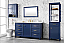 60" Blue Finish Single Sink Vanity Cabinet with Carrara White Top