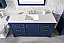 60" Blue Finish Single Sink Vanity Cabinet with Carrara White Top