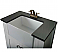 30" Matte White Finish Single Sink Vanity Cabinet with Black Granite Top