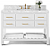 48" Bath Vanity Set in White with Italian Carrara White Marble Vanity top and White Undermount Basin and 28" White Mirror