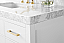48" Bath Vanity Set in White with Italian Carrara White Marble Vanity top and White Undermount Basin and 28" White Mirror