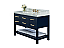 36" Single Sink Bath Vanity Set in Heritage Blue with Italian Carrara White Marble Vanity top and White Undermount Basin with Mirror Option