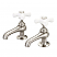 Vintage Classic Basin Cocks Lavatory Faucets in Brushed Nickel Finish With Handles and Labels Options
