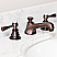 American 20th Century Classic Widespread Lavatory Faucets With Pop-Up Drain in Oil-rubbed Bronze Finish Finish With Torch Lever Handles, Hot And Cold Labels Included