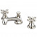 American 20th Century Classic Widespread Lavatory Faucets With Pop-Up Drain in Polished Nickel (PVD) Finish With Metal Cross Handles, Hot And Cold Labels Included