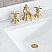 Satin Gold Waterfall with Flat Cross Handles True Brass Lavatory Faucet