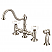 Bridge Style Kitchen Faucet With Side Spray To Match in Brushed Nickel Finish With Metal Lever Handles Without Labels