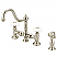 Bridge Style Kitchen Faucet With Side Spray To Match in Polished Nickel (PVD) Finish With Metal Lever Handles Without Labels