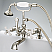 Vintage Classic 7 Inch Spread Deck Mount Tub Faucet With 2 Inch Risers & Handheld Shower in Polished Nickel (PVD) Finish With Metal Lever Handles Without Labels