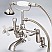 Vintage Classic Adjustable Center Deck Mount Tub Faucet With Handheld Shower in Brushed Nickel With Metal Lever Handles Without Labels