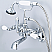 Vintage Classic Adjustable Center Wall Mount Tub Faucet With Swivel Wall Connector & Handheld Shower in Chrome Finish With Metal Lever Handles Without Labels