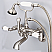 Vintage Classic Adjustable Center Wall Mount Tub Faucet With Swivel Wall Connector & Handheld Shower in Brushed Nickel Finish With Metal Lever Handles Without Labels