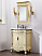 42" Antique Ivory with Matching Medicine Cabinet, Imperial White Marble Top