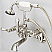 Vintage Classic Adjustable Center Wall Mount Tub Faucet With Swivel Wall Connector & Handheld Shower in Polished Nickel (PVD) Finish With Metal Lever Handles Without Labels