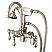Vintage Classic Adjustable Spread Wall Mount Tub Faucet With Gooseneck Spout, Swivel Wall Connector & Handheld Shower in Polished Nickel (PVD) Finish With Metal Lever Handles Without Labels