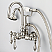 Vintage Classic 3.375 Inch Center Wall Mount Tub Faucet With Gooseneck Spout, Straight Wall Connector & Handheld Shower in Polished Nickel (PVD) Finish With Metal Lever Handles Without Labels