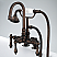 Vintage Classic 3.375 Inch Center Deck Mount Tub Faucet With Gooseneck Spout, 2 Inch Risers & Handheld Shower in Oil-rubbed Bronze Finish Finish With Metal Lever Handles Without Labels