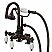 Vintage Classic 3.375 Inch Center Deck Mount Tub Faucet With Gooseneck Spout, 2 Inch Risers & Handheld Shower in Oil-rubbed Bronze Finish Finish With Metal Lever Handles Without Labels
