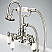 Vintage Classic 3.375 Inch Center Deck Mount Tub Faucet With Gooseneck Spout, 2 Inch Risers & Handheld Shower in Polished Nickel (PVD) Finish With Metal Lever Handles Without Labels