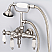 Vintage Classic 3.375 Inch Center Wall Mount Tub Faucet With Down Spout, Straight Wall Connector & Handheld Shower in Brushed Nickel Finish With Metal Lever Handles Without Labels