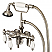Vintage Classic Adjustable Center Wall Mount Tub Faucet With Down Spout, Swivel Wall Connector & Handheld Shower in Brushed Nickel Finish With Metal Lever Handles Without Labels