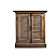 33" Reclaimed Pine Single Shutter Vanity with Blue Stone Top Natural Finish