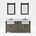 72" Double Sink Carrara White Marble Countertop Vanity in Grizzle Gray with Mirror and Faucet Options
