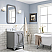 24" Single Sink Carrara White Marble Countertop Vanity in Cashmere Grey with Mirror and Faucet Options