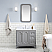 36" Single Sink Carrara White Marble Countertop Vanity in Cashmere Grey with Mirror and Faucet Options