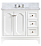 36" Single Sink Carrara White Marble Countertop Vanity in Pure White with Mirror and Faucet Options