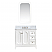 36" Single Sink Carrara White Marble Countertop Vanity in Pure White with Mirror and Faucet Options
