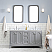 60" Double Sink Carrara White Marble Countertop Vanity in Cashmere Grey with Mirror and Faucet Options
