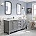 72" Double Sink Carrara White Marble Countertop Vanity in Cashmere Grey with Mirror and Faucet Options