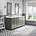 72" Double Sink Carrara White Marble Countertop Vanity in Glacial Green with Mirror and Faucet Options