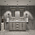 60" Double Sink Carrara White Marble Countertop Vanity in Grey Oak with Mirror and Faucet Options