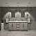 72" Double Sink Carrara White Marble Countertop Vanity in Grey Oak with Mirror and Faucet Options