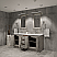 72" Double Sink Carrara White Marble Countertop Vanity in Grey Oak with Mirror and Faucet Options