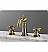 6" Double Metal Cross Handle Widespread Bathroom Sink Faucet with Pop-Up Drain in Antique Brass