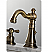 6" Double Metal Cross Handle Widespread Bathroom Sink Faucet with Pop-Up Drain in Antique Brass