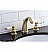 Victorian 5 3/4" Double Porcelain Lever Handle Widespread Bathroom Sink Faucet with Pop-Up Drain in Brushed Brass