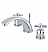 Millennium 4 1/8" Double Metal Cross Handle Widespread Bathroom Sink Faucet with Pop-Up Drain