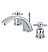 Concord 4 1/8" Double Metal Cross Handle Widespread Bathroom Sink Faucet with Pop-Up Drain