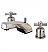Millennium 3 1/4" Double Metal Cross Handle Widespread Bathroom Sink Faucet with Pop-Up Drain
