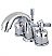 Millennium 4" Double Metal Cross Handle Mini - Widespread Bathroom Sink Faucet with Pop-Up Drain