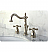 Heritage 8" Double Metal Cross Handle Widespread Bathroom Sink Faucet with Pop-Up Drain