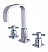 Concord 9" Double Metal Cross Handle Widespread Bathroom Sink Faucet with Pop-Up Drain