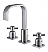 Concord 9" Double Metal Cross Handle Widespread Bathroom Sink Faucet with Pop-Up Drain