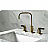 NuvoFusion 9" Double Flat Metal Lever Handle Widespread Bathroom Sink Faucet with Pop-Up Drain in Antique Brass