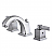 Meridian 4 3/8" Double Flat Metal Lever Handle Widespread Bathroom Sink Faucet with Pop-Up Drain in Brushed Nickel