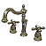 Traditional Two-Handle 3-Hole Deck Mounted Widespread Bathroom Faucet with Plastic Pop-Up in Polished Chrome